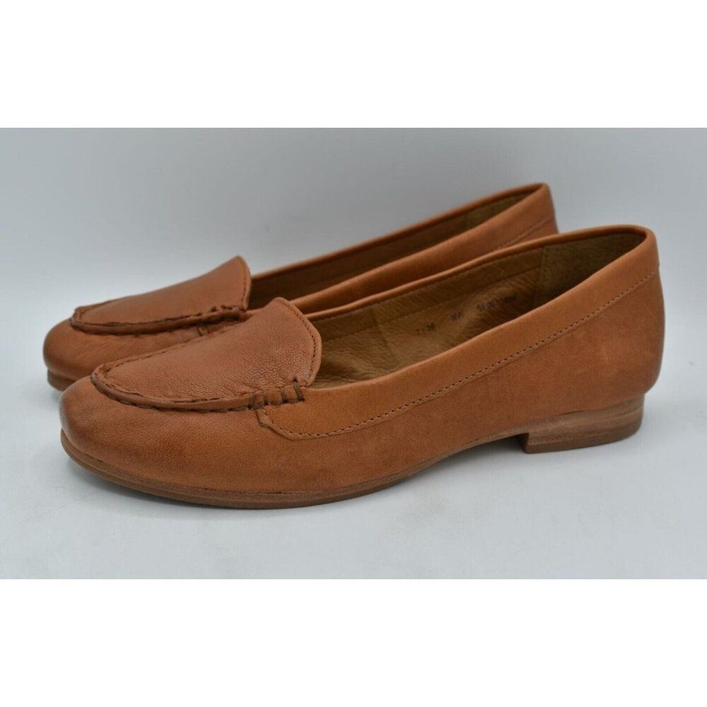 SofftโWomans Size 10โ Kambray Luggage Leather Slip On Loafers Shoes